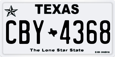 TX license plate CBY4368
