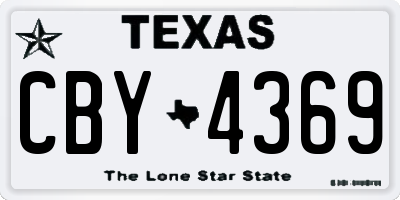 TX license plate CBY4369