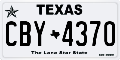 TX license plate CBY4370