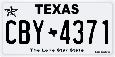 TX license plate CBY4371