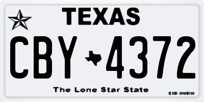 TX license plate CBY4372
