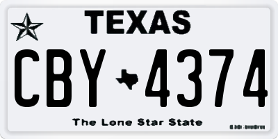 TX license plate CBY4374