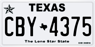 TX license plate CBY4375