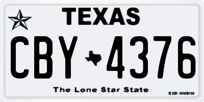 TX license plate CBY4376