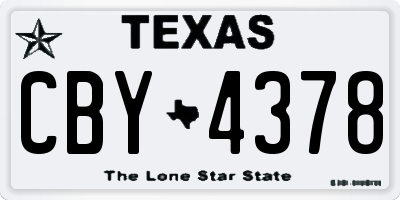 TX license plate CBY4378