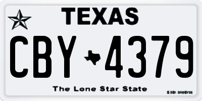 TX license plate CBY4379