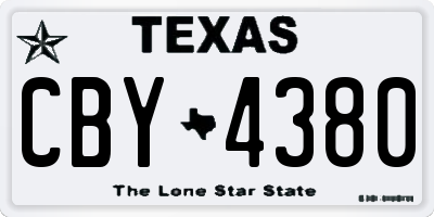 TX license plate CBY4380