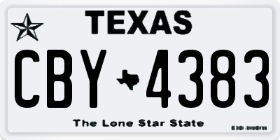 TX license plate CBY4383