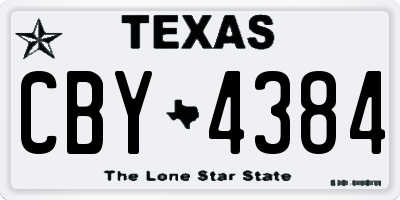 TX license plate CBY4384