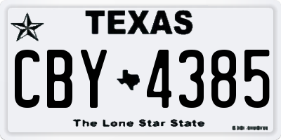 TX license plate CBY4385