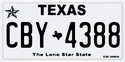 TX license plate CBY4388