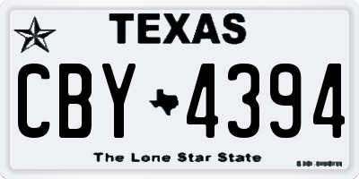 TX license plate CBY4394