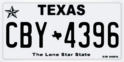 TX license plate CBY4396