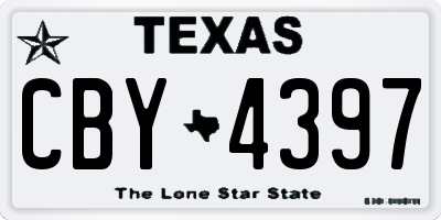 TX license plate CBY4397