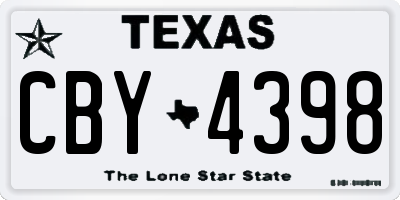 TX license plate CBY4398