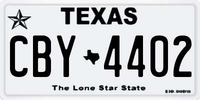 TX license plate CBY4402