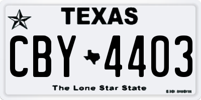 TX license plate CBY4403