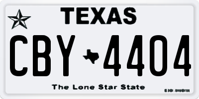 TX license plate CBY4404