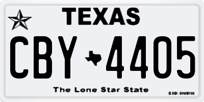 TX license plate CBY4405