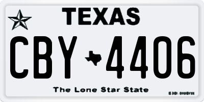 TX license plate CBY4406