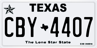 TX license plate CBY4407