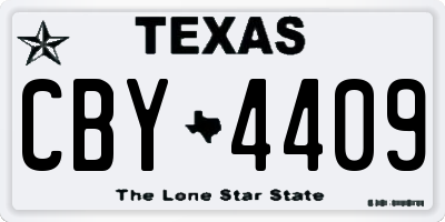 TX license plate CBY4409