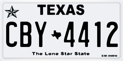 TX license plate CBY4412