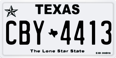 TX license plate CBY4413