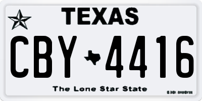 TX license plate CBY4416