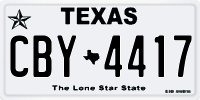TX license plate CBY4417