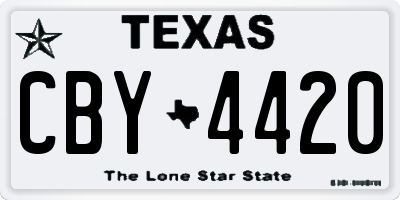 TX license plate CBY4420