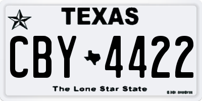 TX license plate CBY4422