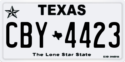 TX license plate CBY4423
