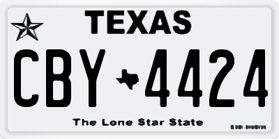 TX license plate CBY4424