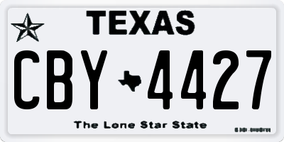 TX license plate CBY4427