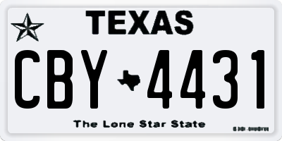 TX license plate CBY4431