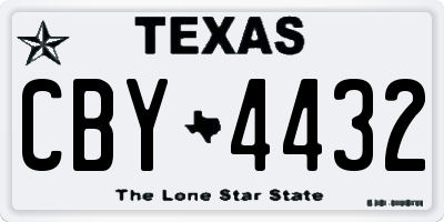TX license plate CBY4432