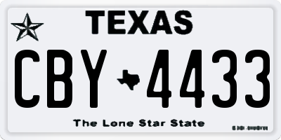TX license plate CBY4433