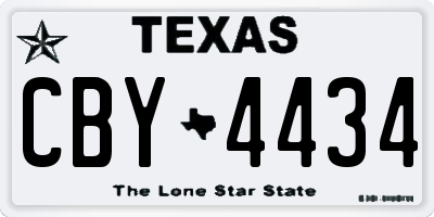 TX license plate CBY4434