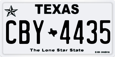 TX license plate CBY4435