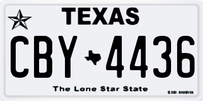 TX license plate CBY4436