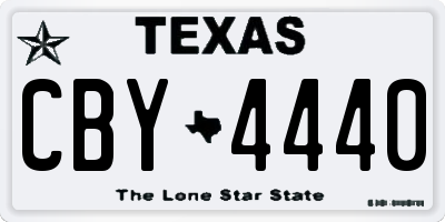 TX license plate CBY4440