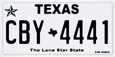 TX license plate CBY4441