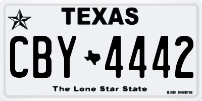 TX license plate CBY4442