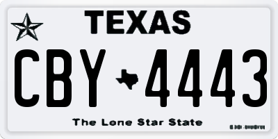 TX license plate CBY4443