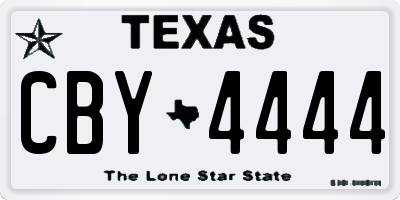 TX license plate CBY4444