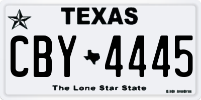 TX license plate CBY4445