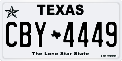 TX license plate CBY4449