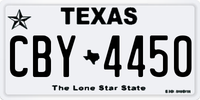 TX license plate CBY4450