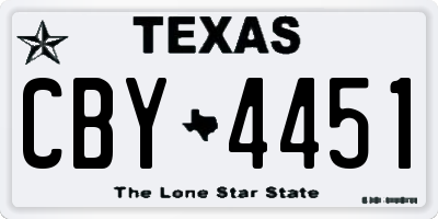 TX license plate CBY4451